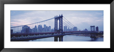 Skyscrapers In A City, Manhattan Bridge, New York City, New York State, Usa by Panoramic Images Pricing Limited Edition Print image