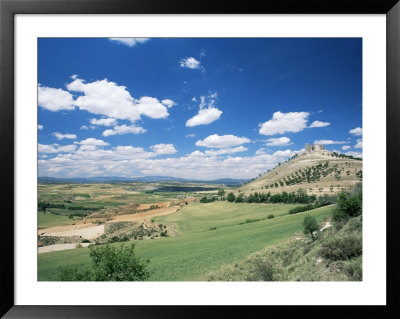 View To Castle On Hill Above Fields, Jadraque, Guadalajara, Castilla-La Mancha, Spain by Ruth Tomlinson Pricing Limited Edition Print image