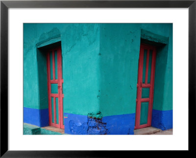 Brightly Painted Corner House In Chinique, Quiche, Guatemala by Jeffrey Becom Pricing Limited Edition Print image