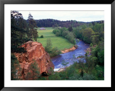 Bicycle Riders Picniking At The Zvartas Valley, Amata River And Farm, Gauja National Park, Latvia by Janis Miglavs Pricing Limited Edition Print image