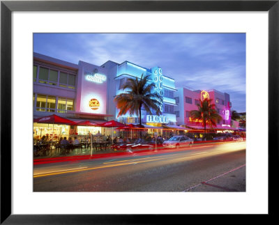 Art Deco District At Dusk, Ocean Drive, Miami Beach, Miami, Florida, Usa by Gavin Hellier Pricing Limited Edition Print image