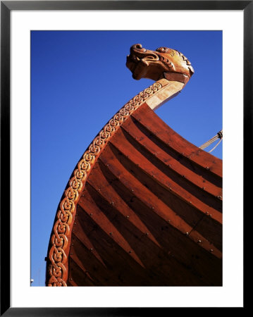 Close-Up Of Viking Ship Used As A Charter Boat, Aker Brygge, Oslo, Norway, Scandinavia by Kim Hart Pricing Limited Edition Print image