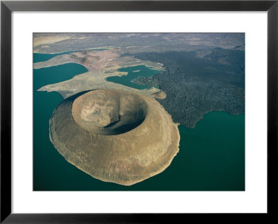 Aerial View Of A Volcanic Crater On A Shore by Bobby Haas Pricing Limited Edition Print image