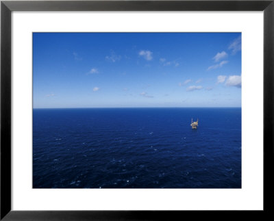 Massive Oil Rig Platform Dwarfed By Bass Straits Vast Blue Ocean, Australia by Jason Edwards Pricing Limited Edition Print image