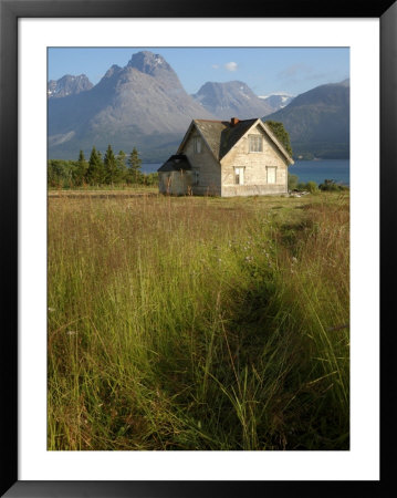 Traditional House, Lyngfjellan, Lyngen Alps, Near Tromso, Norway, Scandinavia by Gary Cook Pricing Limited Edition Print image