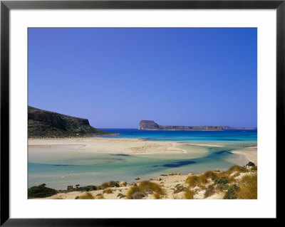 Sandy Beach Of Tigani And Agria Islet And Coast, Gramvousa Peninsula, Western Crete, Greece by Marco Simoni Pricing Limited Edition Print image