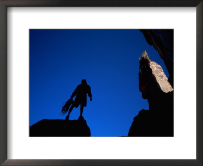 Silhouette Of Rock Climber, Ut by Greg Epperson Pricing Limited Edition Print image
