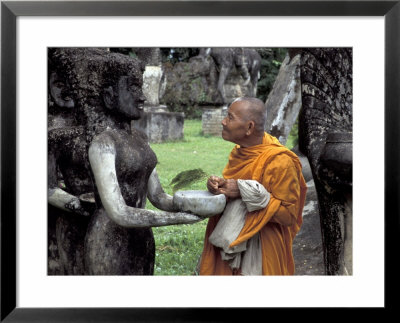 Old Monk Praying At Xieng Khuan (Buddha Park), Laos by Keren Su Pricing Limited Edition Print image