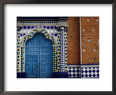 Tiled Facade Of The Church Of The Virgin Of The Assumption In Libres, Puebla, Mexico by Jeffrey Becom Pricing Limited Edition Print image