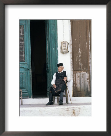 Old Man In Traditional Costume, Crete, Greece by Michael Short Pricing Limited Edition Print image