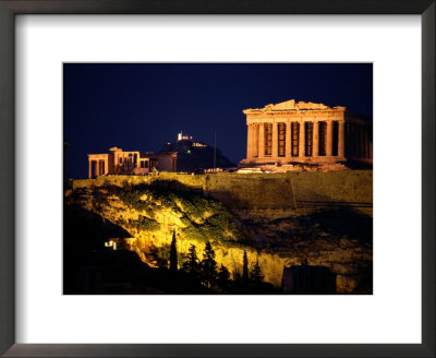 Classic Night View Of The Parthenon And Surrounding Acropolis by Richard Nowitz Pricing Limited Edition Print image