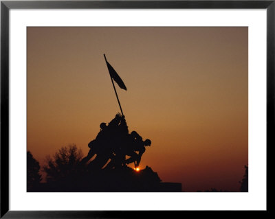 Silhouette Of The Iwo Jima Monument At Twilight by Kenneth Garrett Pricing Limited Edition Print image