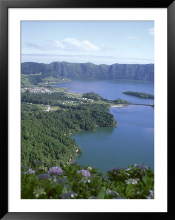 View Over Crater Lake, Sete Citades, San Miguel, Azores Islands, Portugal, Atlantic by David Lomax Pricing Limited Edition Print image