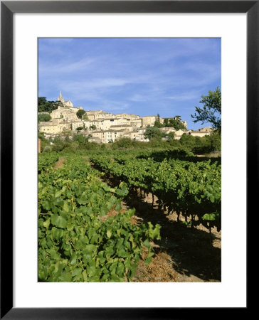 Vines In Vineyard, Village Of Bonnieux, The Luberon, Vaucluse, Provence, France by David Hughes Pricing Limited Edition Print image