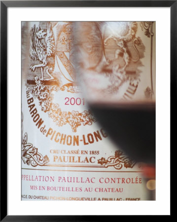 Glass Of Wine, Chateau Baron Pichon Longueville, Pauillac, Medoc, Bordeaux, France by Per Karlsson Pricing Limited Edition Print image