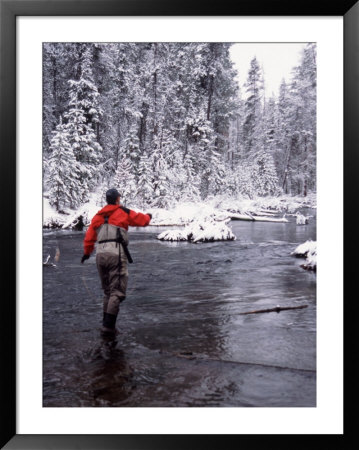 Man Fly Fishing In Fall River, Oregon, Usa by Janell Davidson Pricing Limited Edition Print image