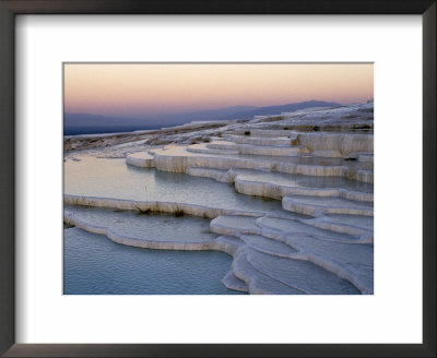 Pools At Sunset, Pamukkale, Unesco World Heritage Site, Anatolia, Turkey by Adam Woolfitt Pricing Limited Edition Print image