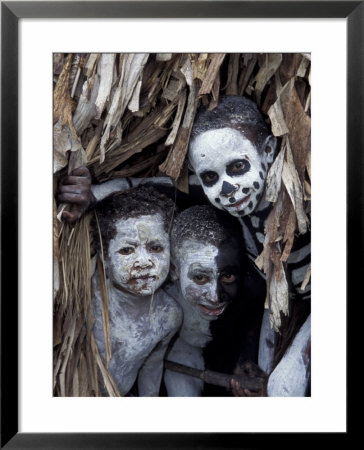 Omo Masalai Skeleton Tribesboys In Masilai Village, Papua New Guinea by Keren Su Pricing Limited Edition Print image