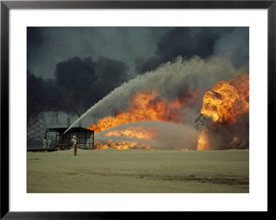 An Oil Field Still In Flames One Year After The End Of The Gulf War by Sisse Brimberg Pricing Limited Edition Print image