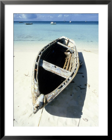 Wooden Row Boat Lying On Beach by Lee Peterson Pricing Limited Edition Print image