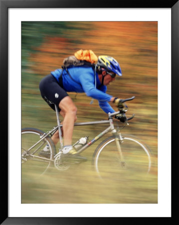 Mountain Biker In Motion, Vail, Co by Jack Affleck Pricing Limited Edition Print image
