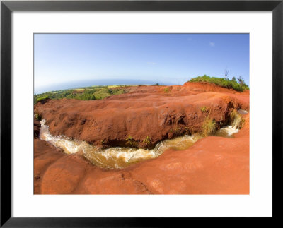 River Through Red Earth Waimea Canyon, Kauai, Hawaii, Usa by Terry Eggers Pricing Limited Edition Print image