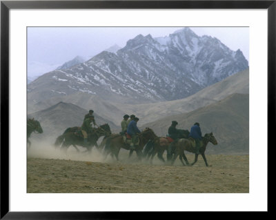 Semi-Nomadic Tajiks Of The Pamir Mountains Herding Sheep With Horses, Near Kashgar, Kashgar, China by Keren Su Pricing Limited Edition Print image