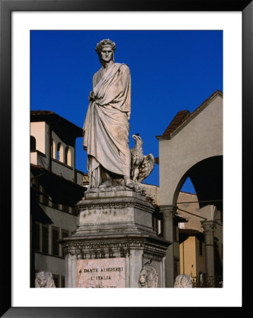 Statue Of Poet Dante Alighieri In Piazza Di Santa Croce, Florence, Tuscany, Italy by Dallas Stribley Pricing Limited Edition Print image