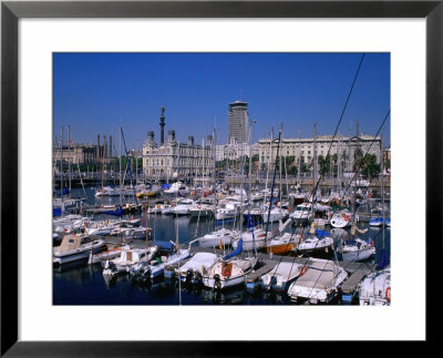 Boats Moored At Port Vell, Barcelona, Spain by Bill Wassman Pricing Limited Edition Print image