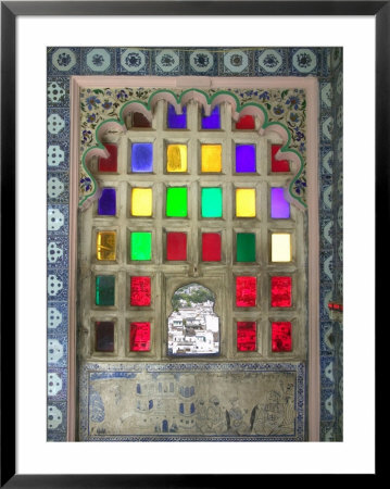 Stained Glasses In City Palace, Udaipur, Rajasthan, India by Keren Su Pricing Limited Edition Print image