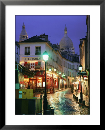 Rainy Street And Dome Of The Sacre Coeur, Montmartre, Paris, France, Europe by Gavin Hellier Pricing Limited Edition Print image