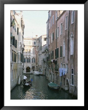 A Gondolier On A Residential Canal In Venice by Taylor S. Kennedy Pricing Limited Edition Print image