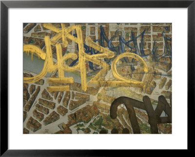 Graffiti On A Map Of Florence, Italy by Brimberg & Coulson Pricing Limited Edition Print image