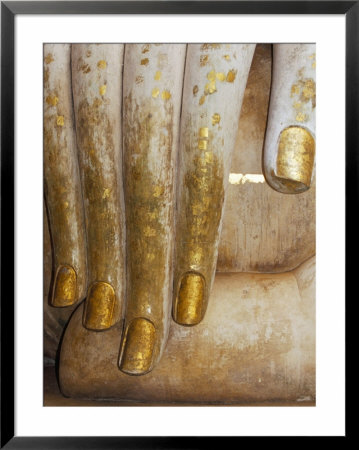 Detail Of The Hand Of A Stucco Seated Buddha Statue, Sukhothai Historical Park, Sukhothai by Marco Simoni Pricing Limited Edition Print image