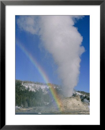 A Rainbow Forms During An Eruption Of Castle Geyser by Norbert Rosing Pricing Limited Edition Print image