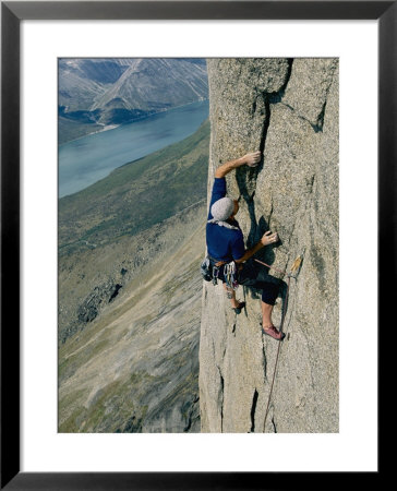 A Climber Strives To Reach The Top Of A Previously Unclimbed 3,600-Foot Granite Wall by Bobby Model Pricing Limited Edition Print image