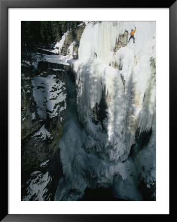 Ice Climbing In Marble Canyon In British Columbia by Mark Cosslett Pricing Limited Edition Print image