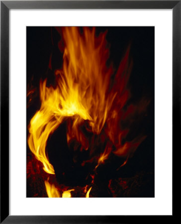 Red, Orange And Yellow Flickering Flames From A Desert Campfire, Australia by Jason Edwards Pricing Limited Edition Print image