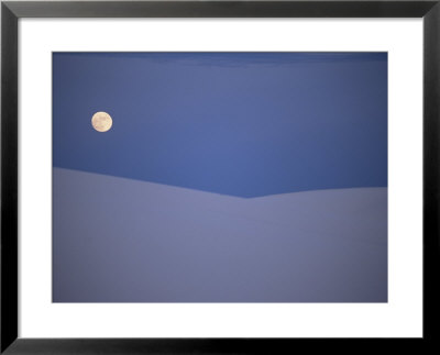 The Moon Rises Over A Sand Dune In White Sands National Monument by Raul Touzon Pricing Limited Edition Print image