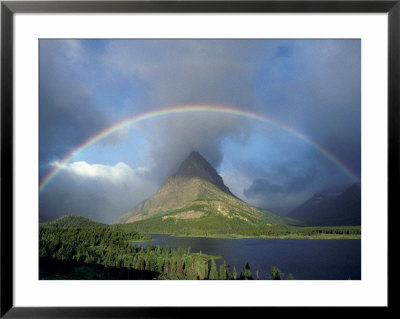 Rainbow Hangs Over Grinnel Point, Glacier National Park, Montana, Usa by Janis Miglavs Pricing Limited Edition Print image