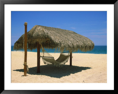 Cabo St. Lucas, Beach Palapa And Hammock by Jennifer Broadus Pricing Limited Edition Print image