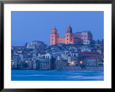 View With Duomo From Beach, Cefalu, Sicily, Italy by Walter Bibikow Pricing Limited Edition Print image