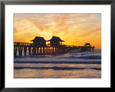 Naples, Florida, Usa. People Gathered On The Pier At Sunset by Fraser Hall Pricing Limited Edition Print image