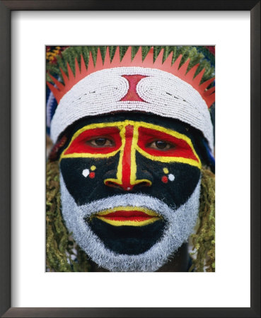 Close View Of A Huli Wigmens Face by Jodi Cobb Pricing Limited Edition Print image