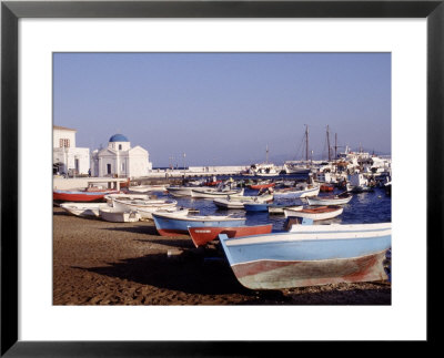 Fishing Boats On Dock, Mykonos, Greece by Scott Christopher Pricing Limited Edition Print image