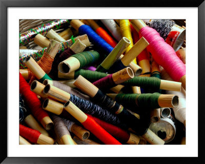 Basket With Yarn On Bamboo Spools, Lake Atitlan, Western Highlands, Guatemala by Cindy Miller Hopkins Pricing Limited Edition Print image