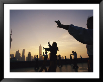 Tai Chi On The Bund In The Morning With Pudong In The Background by Eightfish Pricing Limited Edition Print image