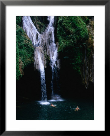 Swimmers At Salto Del Caburni Waterfall, Sierra Del Escambray, Topes De Collantes, Cuba by Shannon Nace Pricing Limited Edition Print image