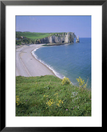 Bay And Cliffs, Etretat, Cote D'albatre (Alabaster Coast), Haute Normandie (Normandy), France by Roy Rainford Pricing Limited Edition Print image
