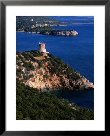 Watchtower Remains Above Porto Conte Bay At Capo Caccia, Alghero, Sassari, Italy by Wayne Walton Pricing Limited Edition Print image